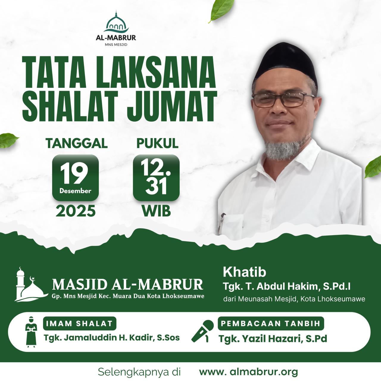 Agenda Jum'at - 19 Desember 2025