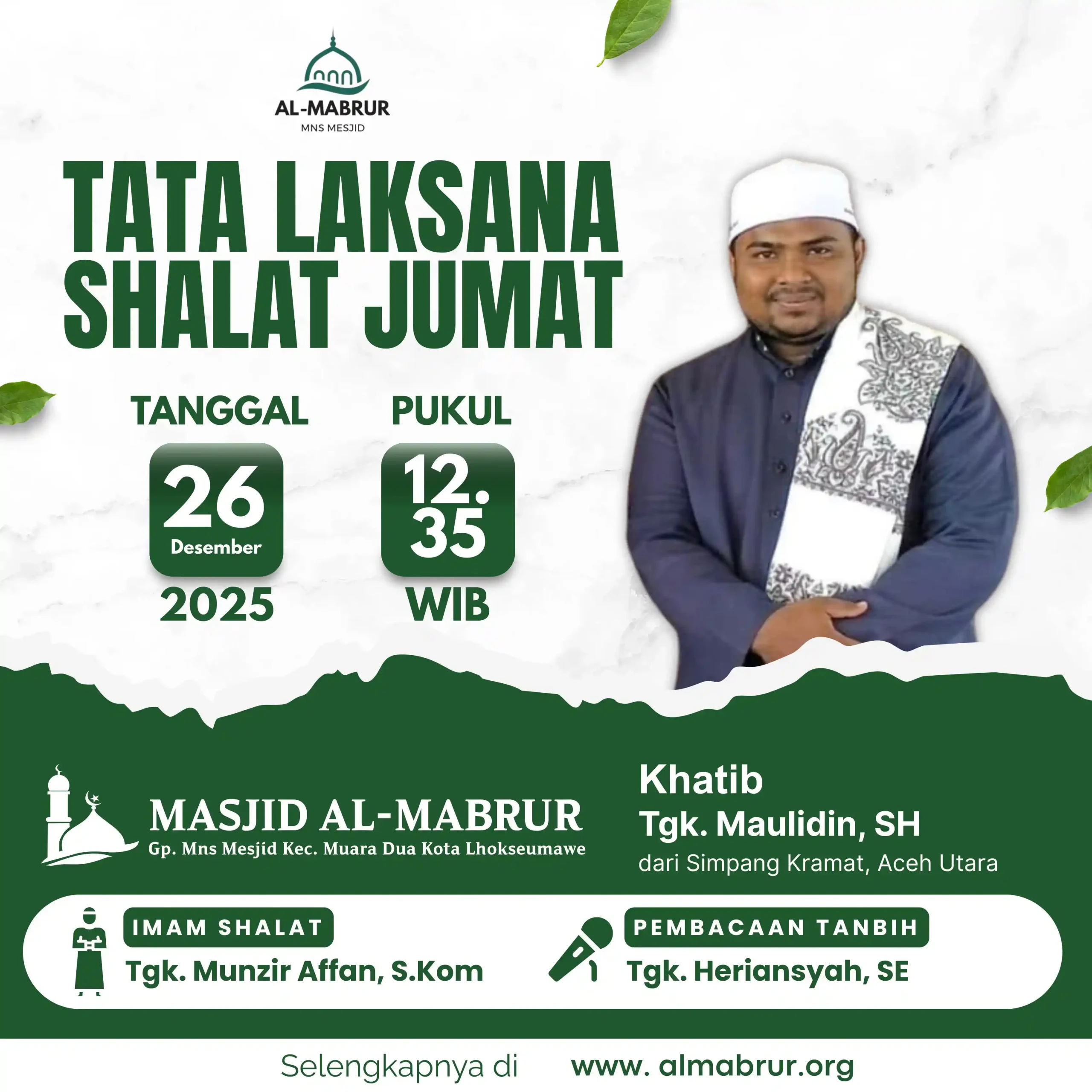 Agenda Jum'at 26 Desember 2025