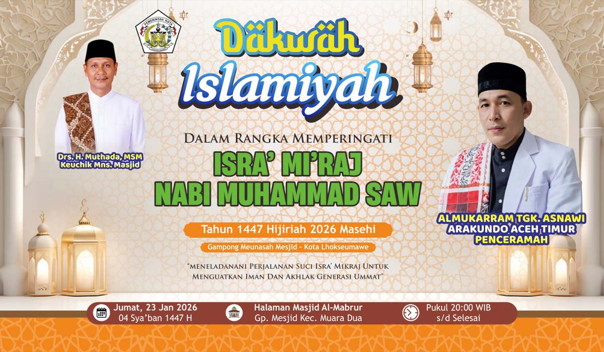 Peringati Isra Mi’raj 1447 H, Gampong Meunasah Masjid Gelar Dakwah Islamiyah