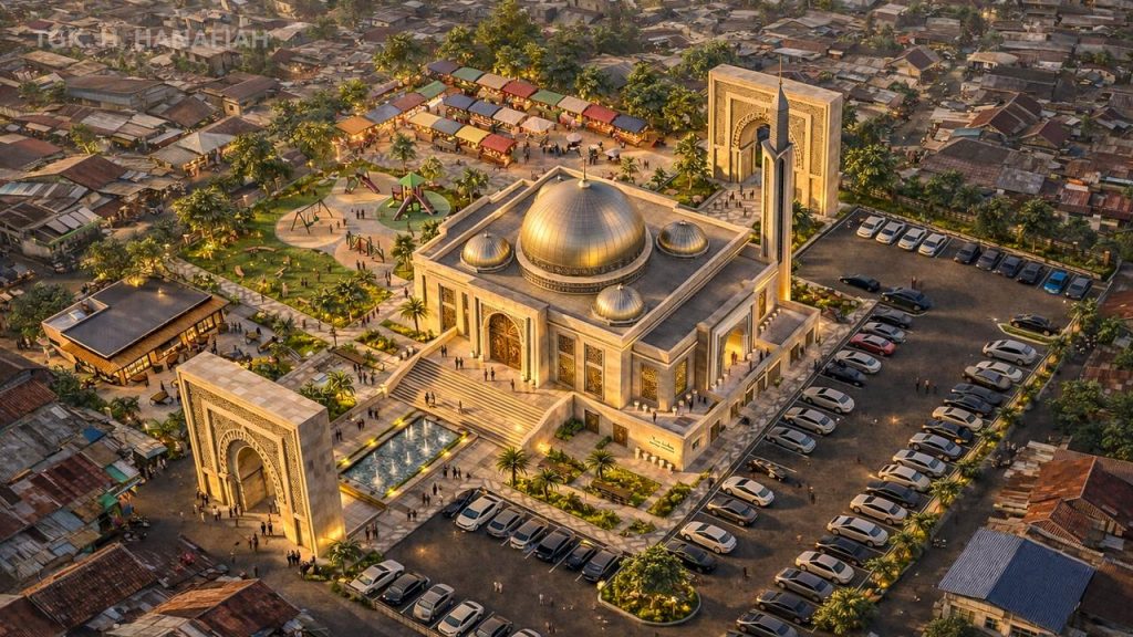 Masjid Al-Mabrur Lhokseumawe Tampilkan Desain Futuristik Timur Tengah Berbasis AI