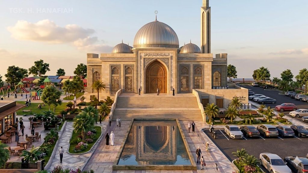 Masjid Al-Mabrur Lhokseumawe Tampilkan Desain Futuristik Timur Tengah Berbasis AI