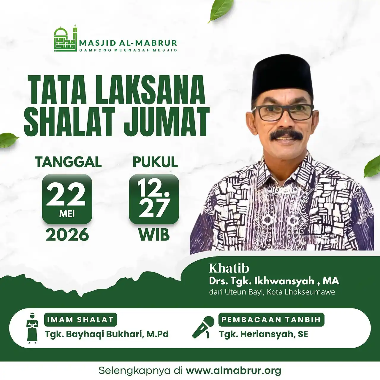 Agenda Jum'at, 22 Mei 2026