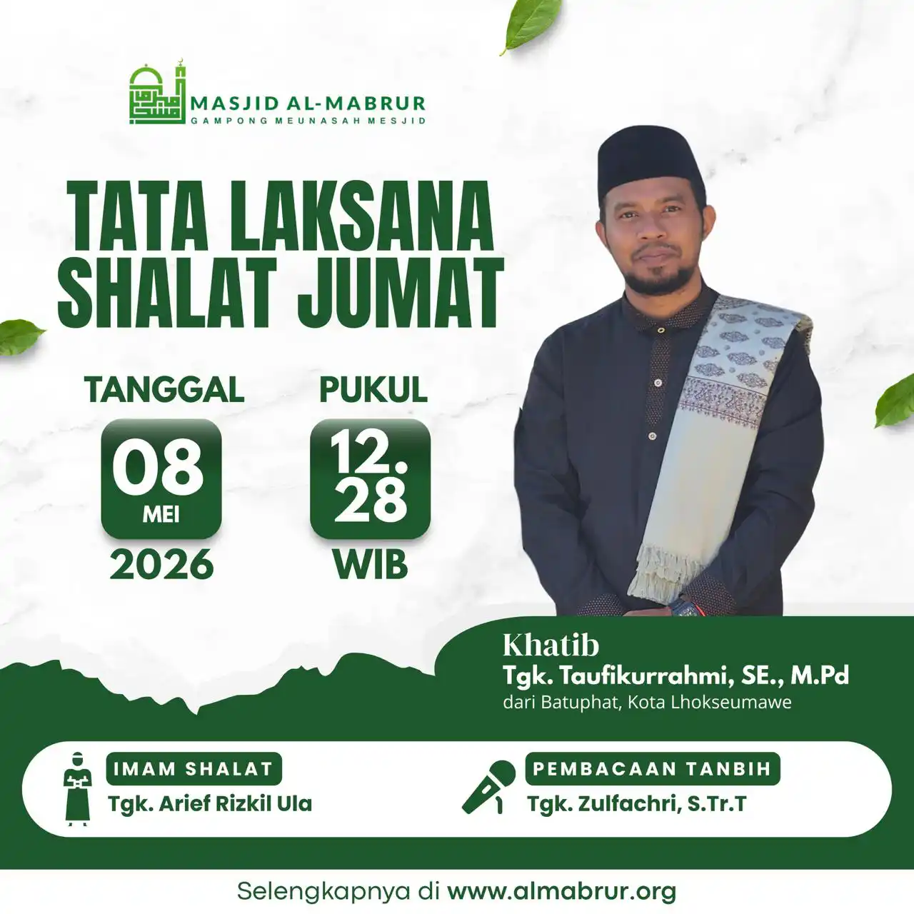 Agenda Jum'at 8 Mai 2026