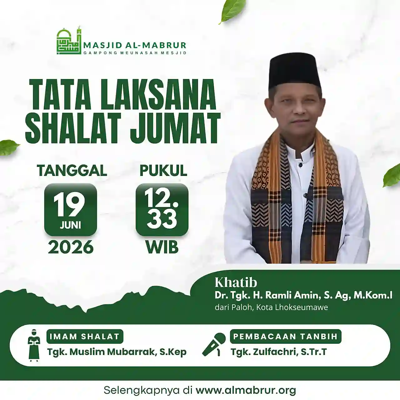 Agenda Jum'at, 19 Juni 2026