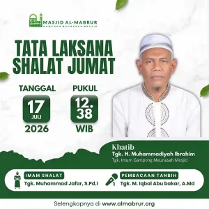Agenda Jum'at, 17 Juli 2026