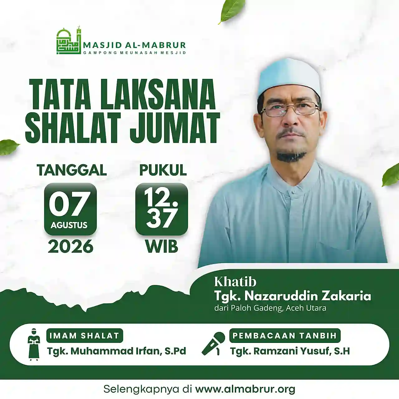 Agenda Jum'at 07 Agustus 2026
