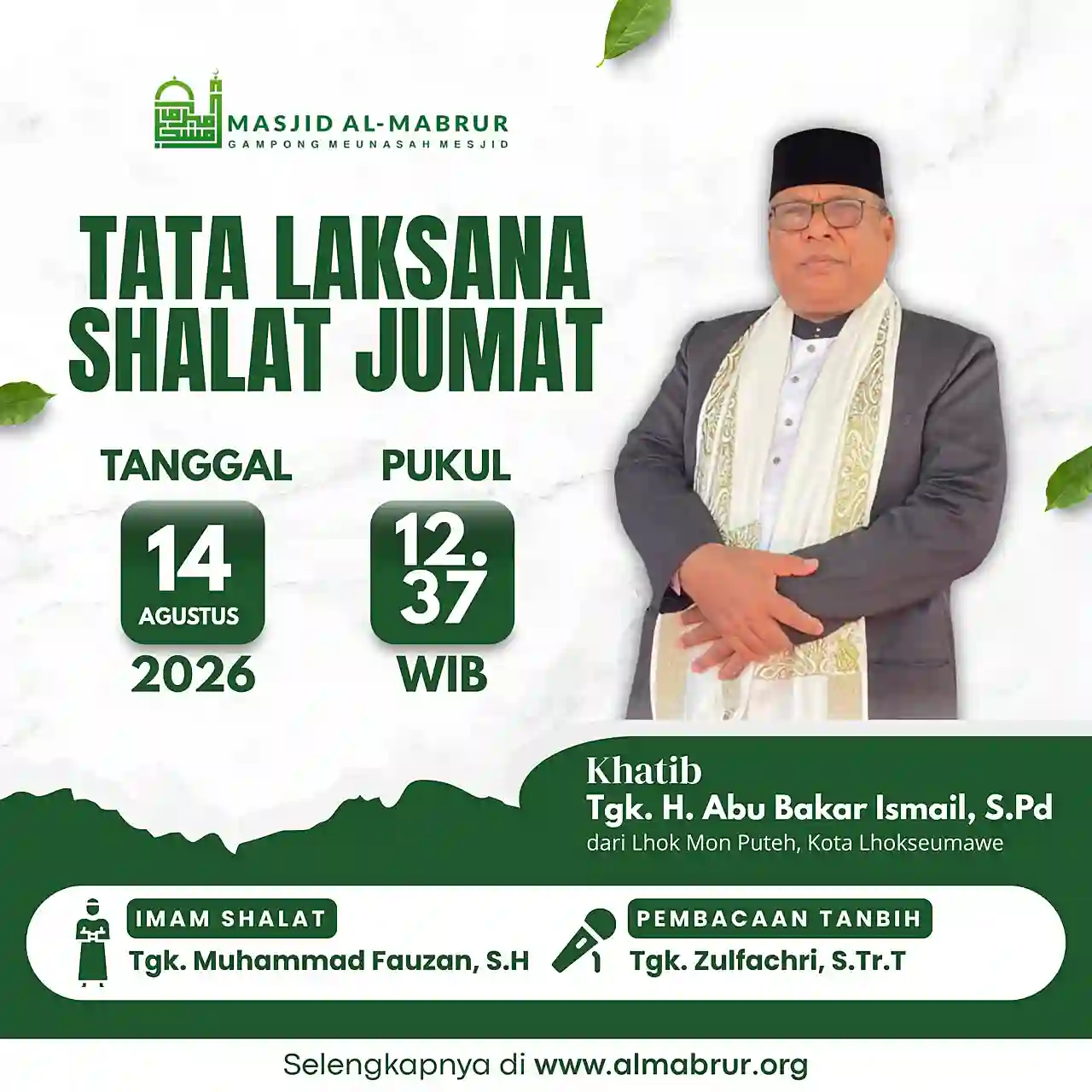 Agenda Jum'at 14 Agustus 2026