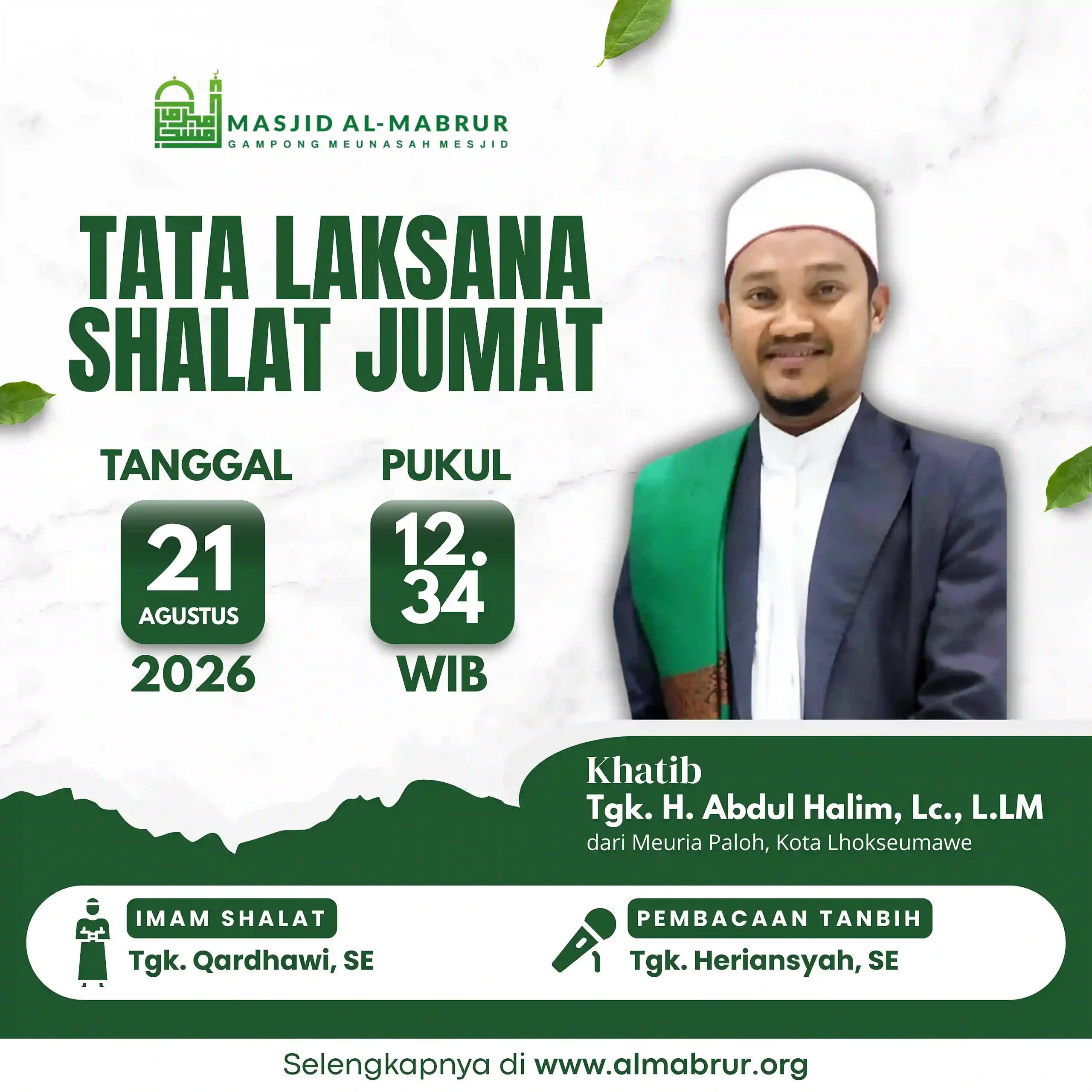 Agenda Jum'at 21 Agustus 2026
