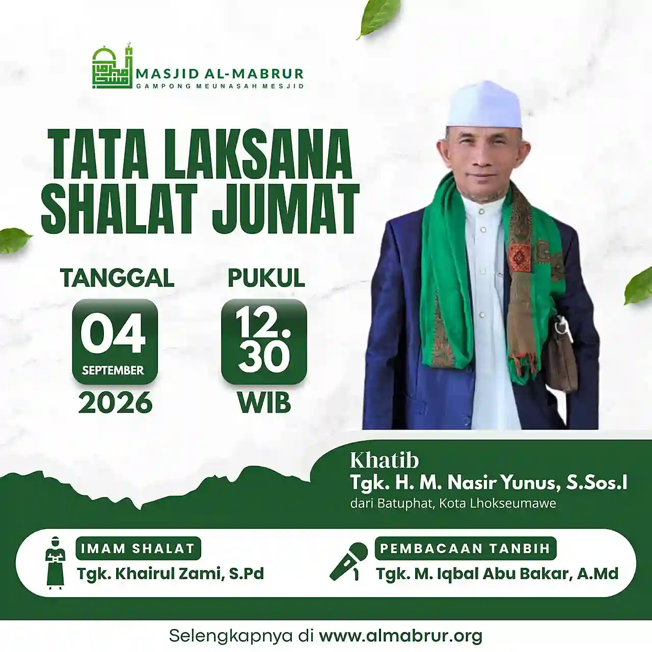 Agenda Jum'at 04 September 2026