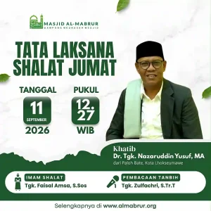 Agenda Jum'at 11 September 2026