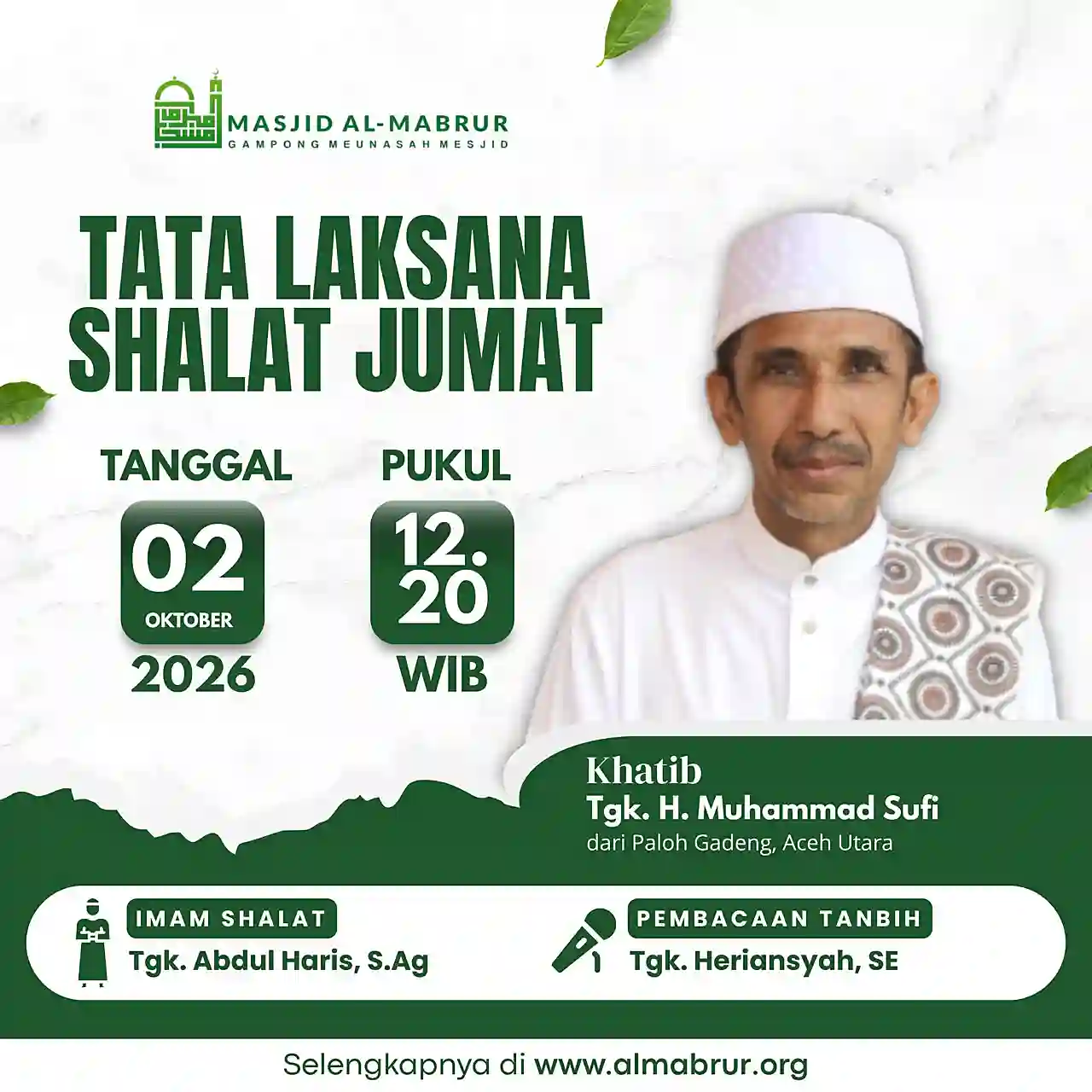 Agenda Jum'at 02 Oktober 2026