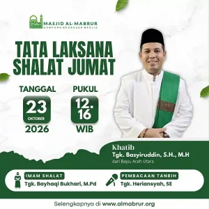 Agenda Jum'at, 23 Oktober 2026